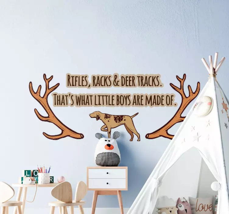 Little Boy Hunter text wall sticker - TenStickers