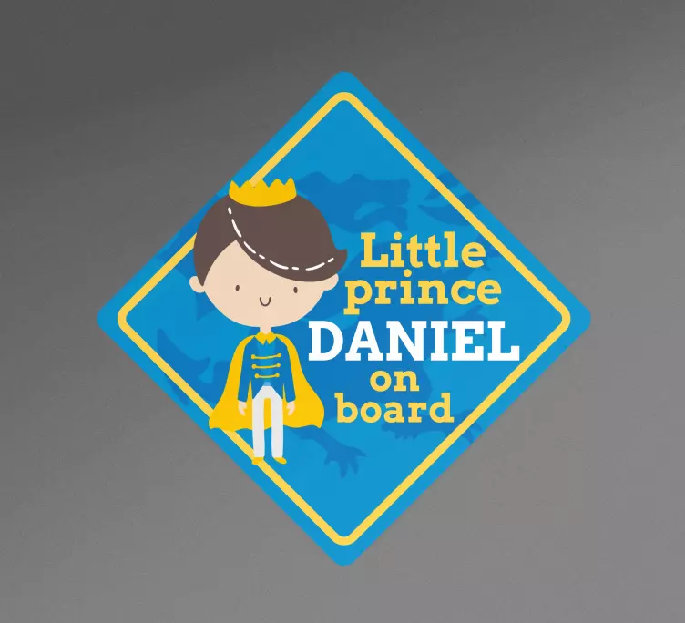 Little prince on board blue design  sticker - TenStickers