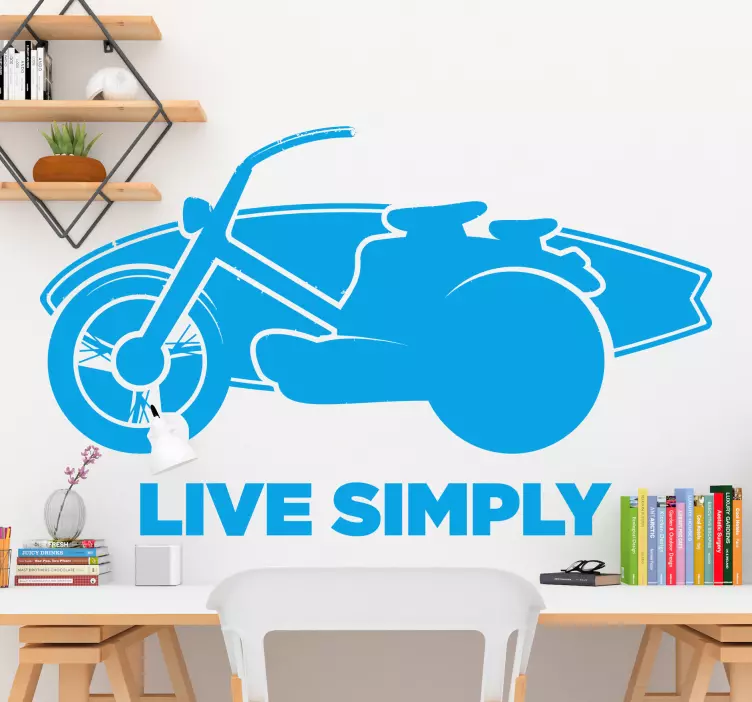 Live Simply surf vinyl decal - TenStickers