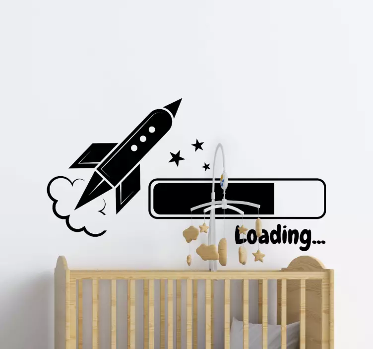 Loading rocket space wall sticker - TenStickers