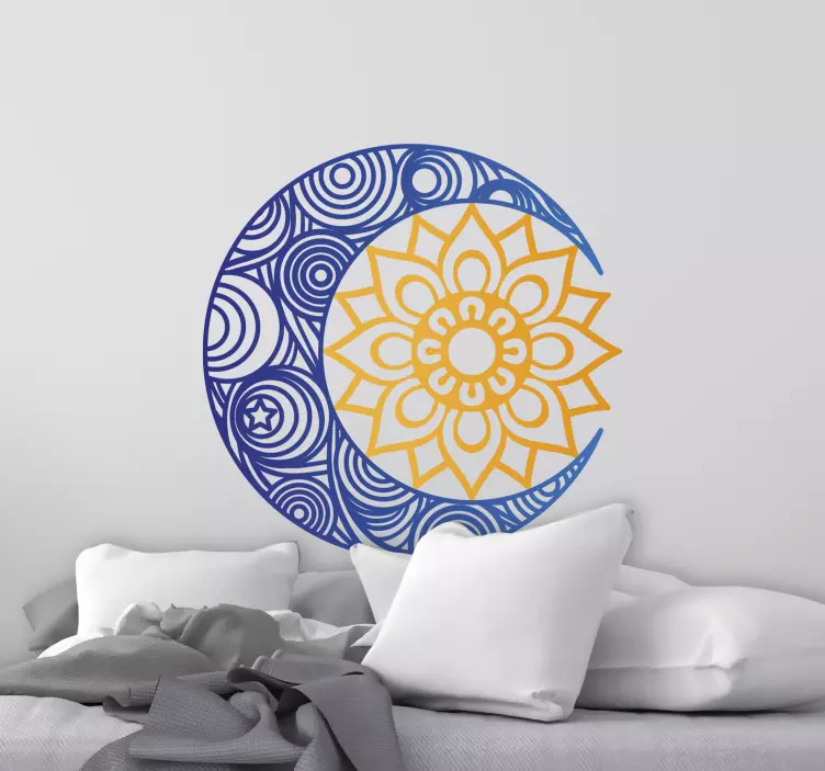Location sticker moon flower design - TenStickers