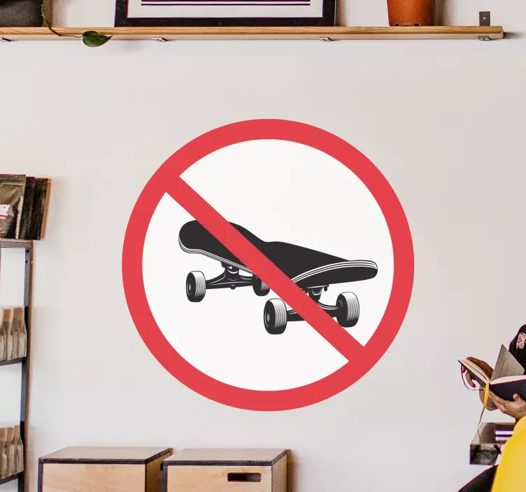 Location sticker no skateboarding sign - TenStickers