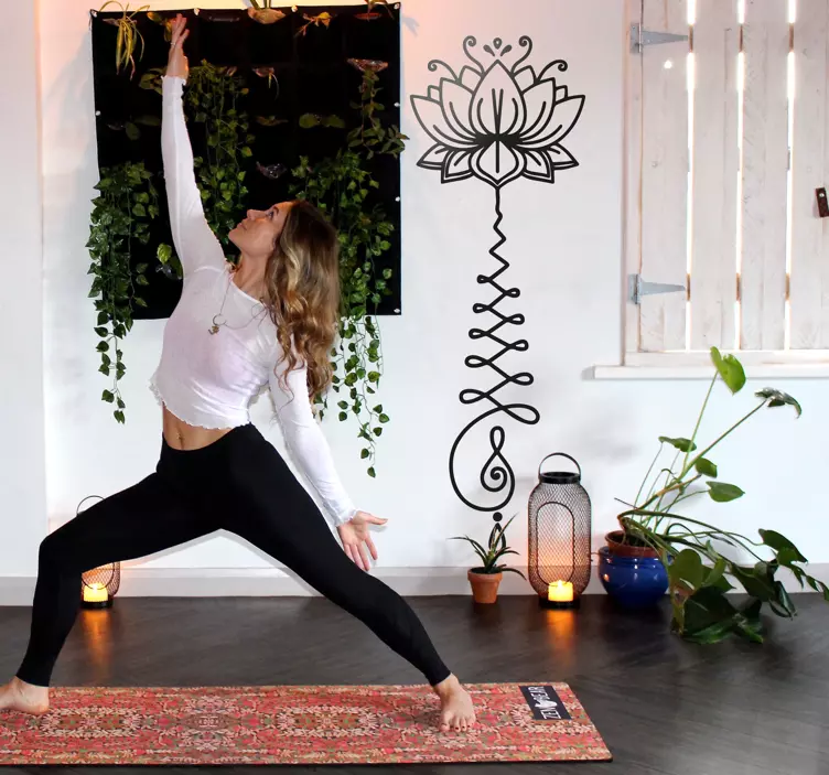 Lotus flower unalome floral sticker - TenStickers