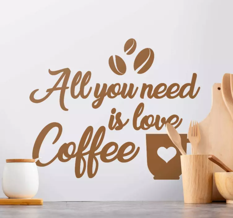 Love coffee needs you cuisine wall sticker - TenStickers