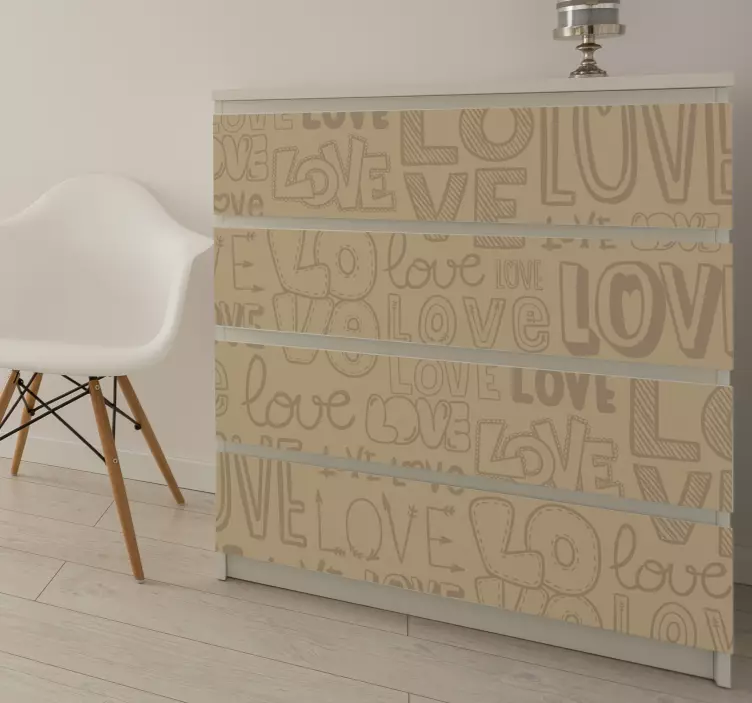 love vintage text furniture sticker - TenStickers