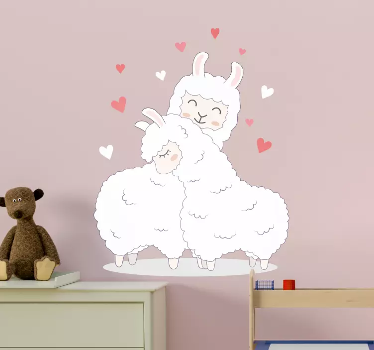 loving llamas animal wall sticker - TenStickers
