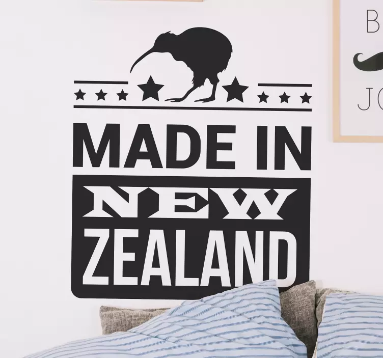 Made in New Zealand text wall sticker - TenStickers
