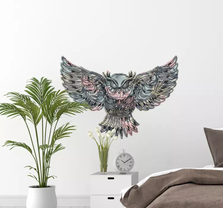 Majestic Owl Art bird sticker - TenStickers