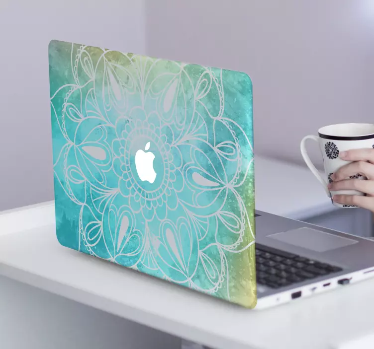 Mandala Effect Laptop Sticker - TenStickers