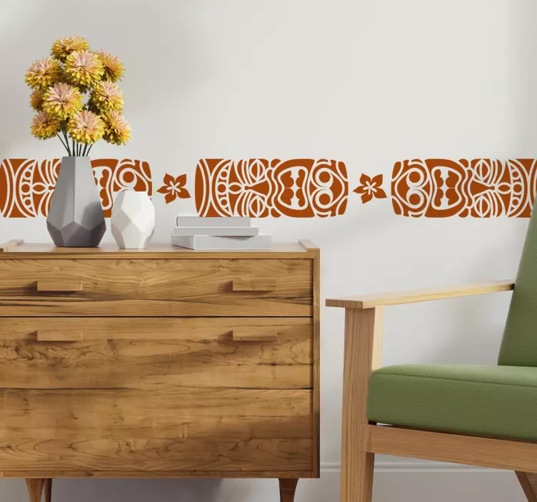 Maori border wall art sticker - TenStickers