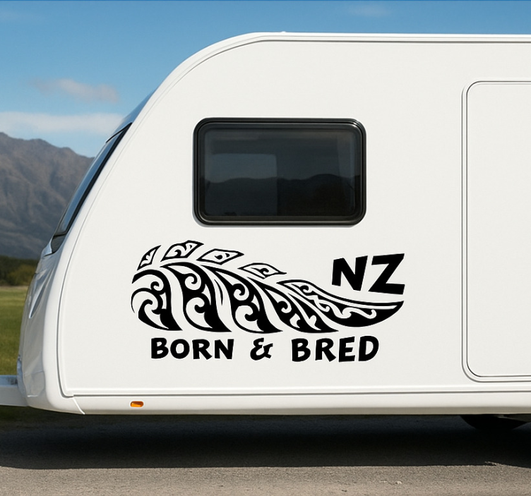 Maori Born & Bred campervan decal - TenStickers