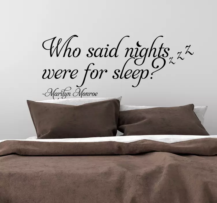 Marilyn Monroe Nights Quote Sticker - TenStickers