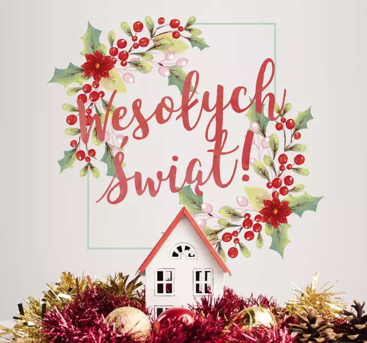 merry christmas in polish christmas sticker - TenStickers