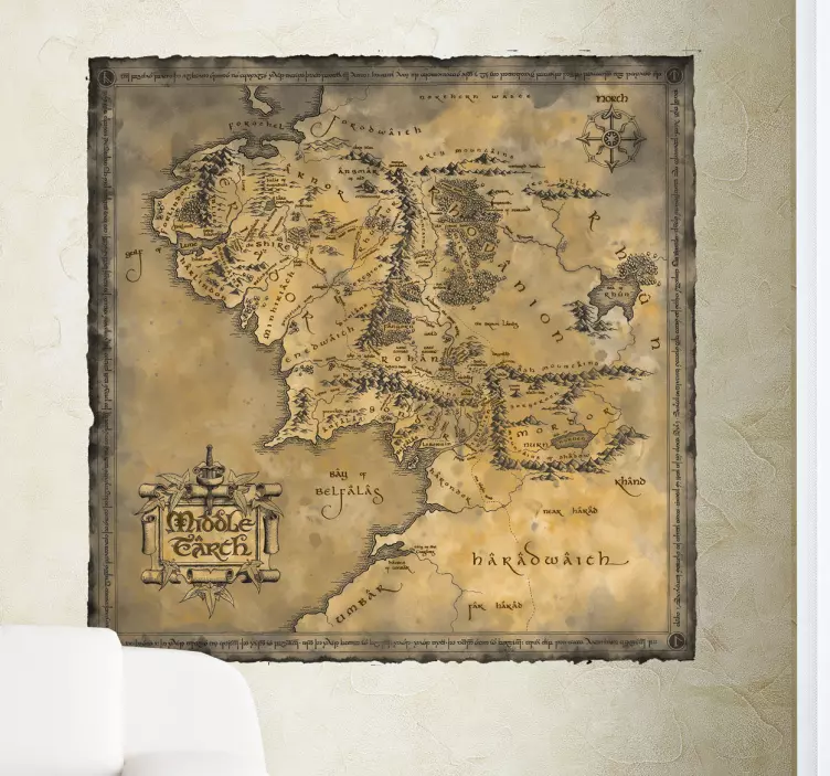 Middle earth map cinema wall sticker - TenStickers