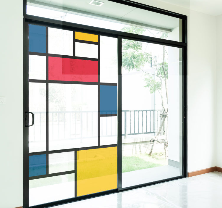 Mondrian art window sticker - TenStickers