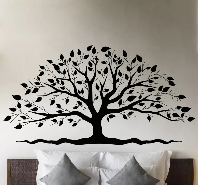 Monocolor tree of life design headboard sticker - TenStickers