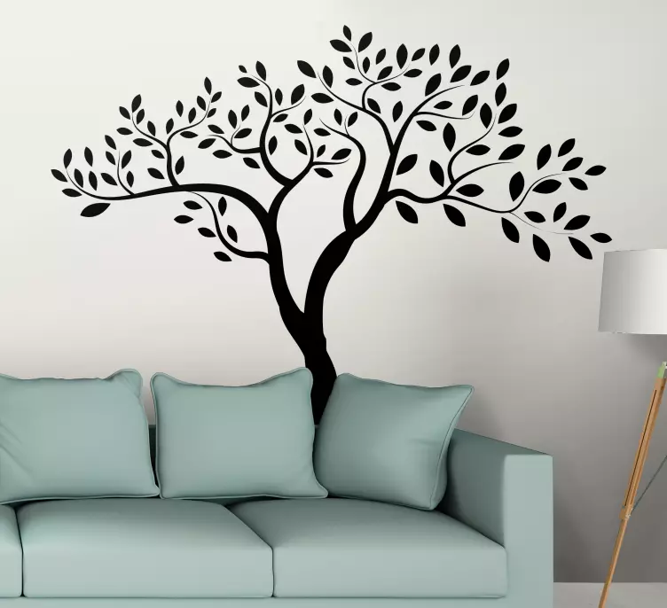 Monocolor tree with think branches flower decal - TenStickers
