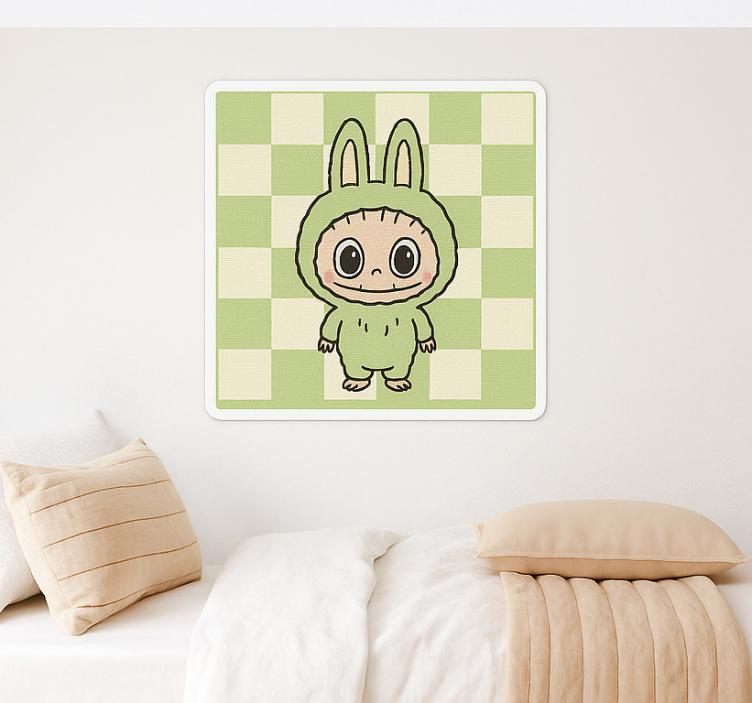 Monster doll in canvas sticker illustration - TenStickers