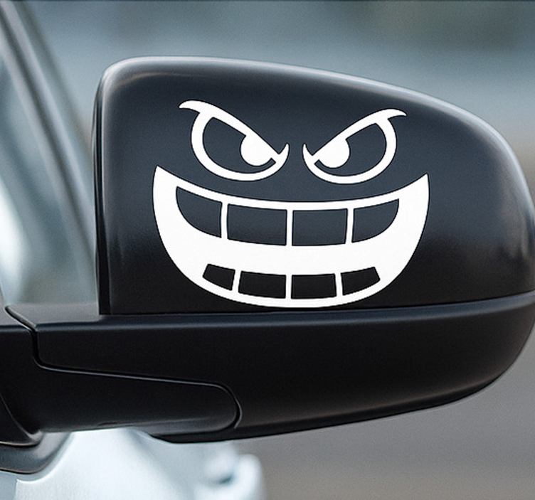 Car sticker monster face for rearview - TenStickers