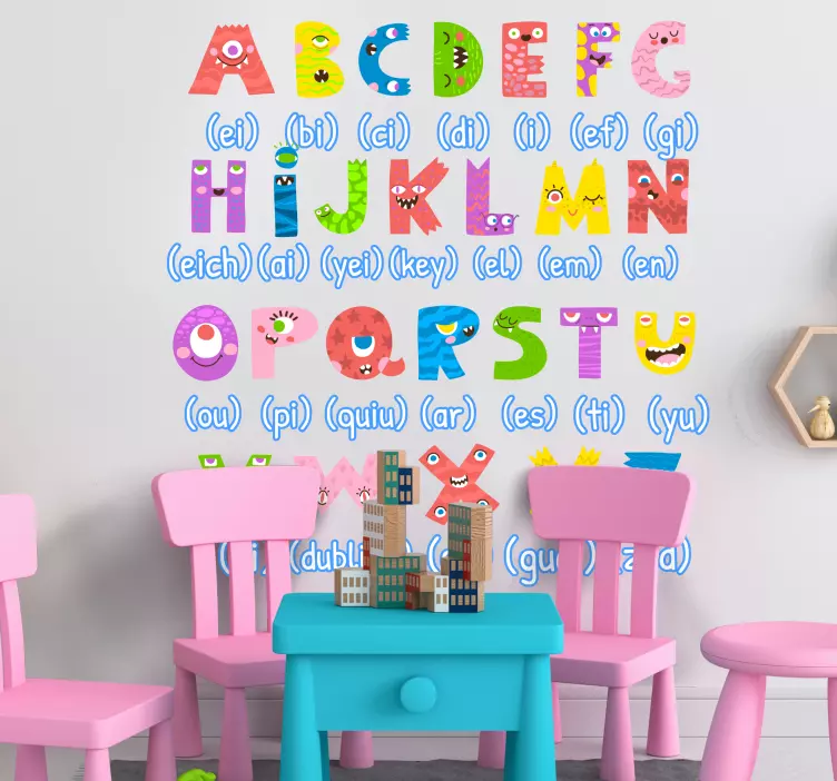 Monster style alphabet  vinyl sticker - TenStickers