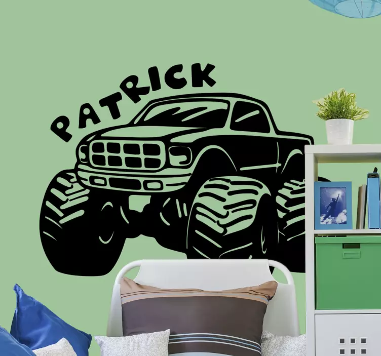 Monster Truck with name car sticker - TenStickers