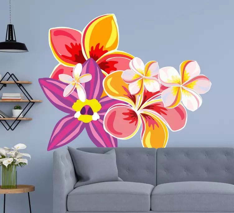 Multicolor flowers  wall decal - TenStickers