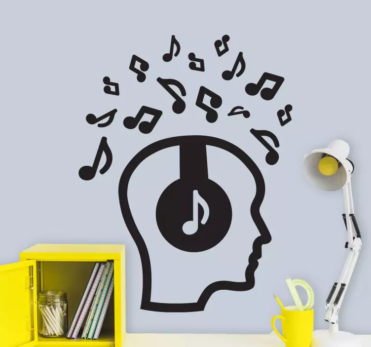 Music stickers musical head outline - TenStickers