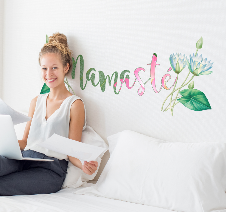 Namaste headboard headboard sticker - TenStickers