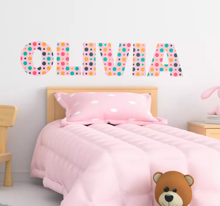 Name made of dots text wall decal - TenStickers