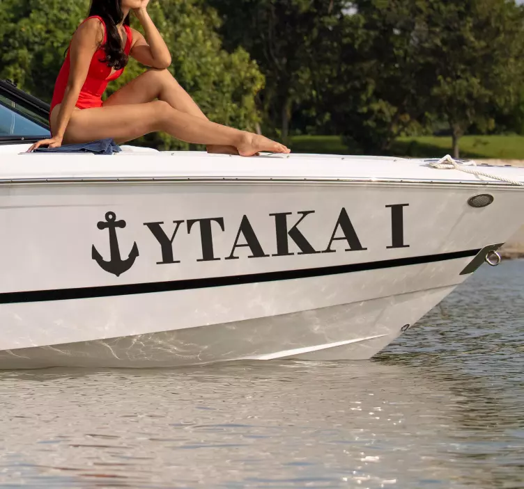 Name with anchor drawing nautical decal - TenStickers