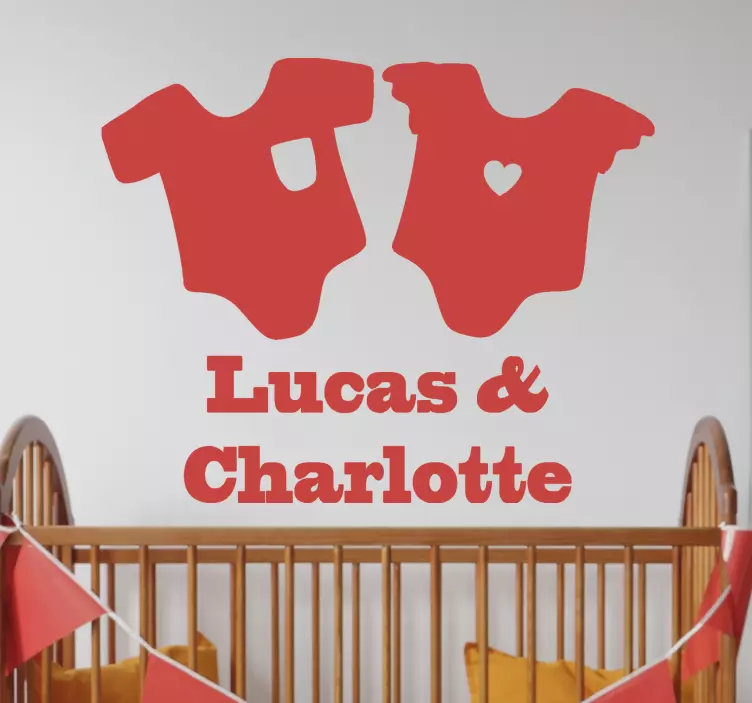 NAMES FOR TWINS ROOM kid's sticker - TenStickers