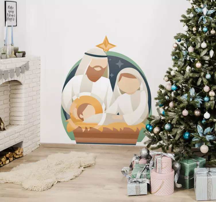 Nativity christmas sticker - TenStickers