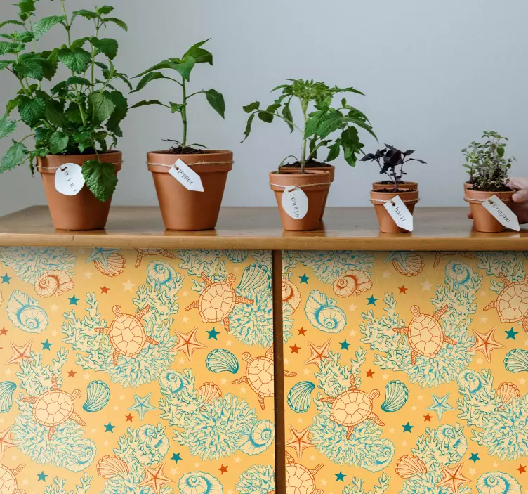 Nature wall sticker coral and marine life décor - TenStickers