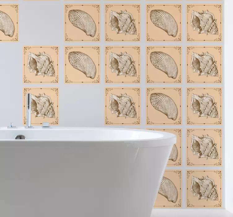 Nature wall sticker decorative seashell designs - TenStickers
