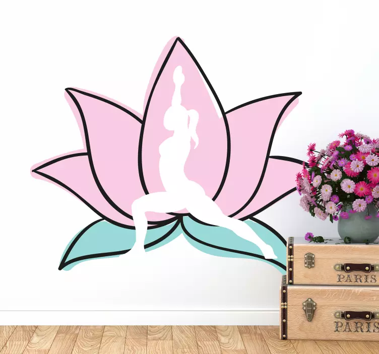 Nature wall sticker lotus flower pose - TenStickers