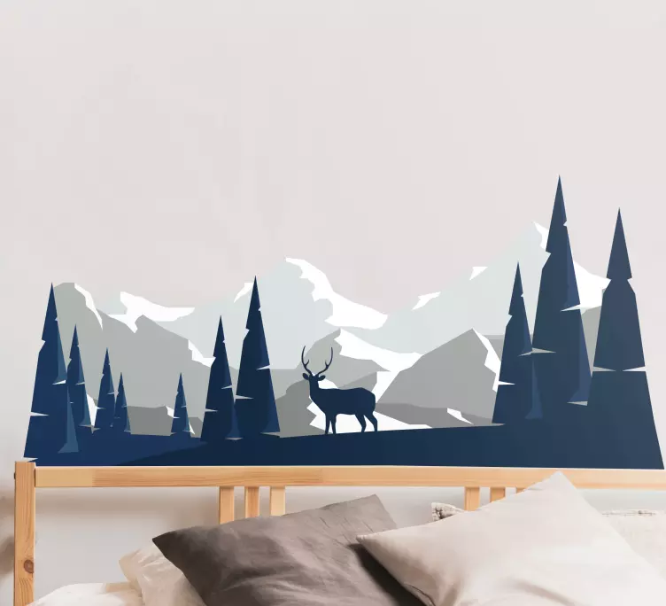 Nature wall sticker majestic mountain scene - TenStickers
