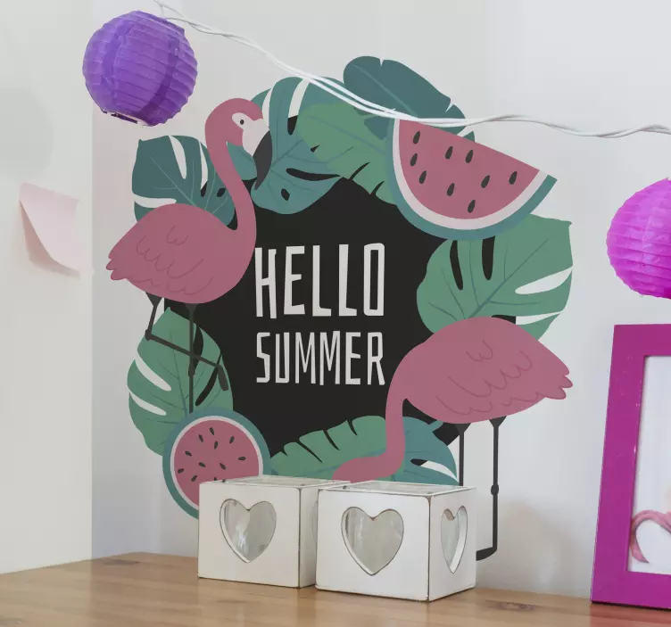 Nature wall sticker tropical flamingo design - TenStickers