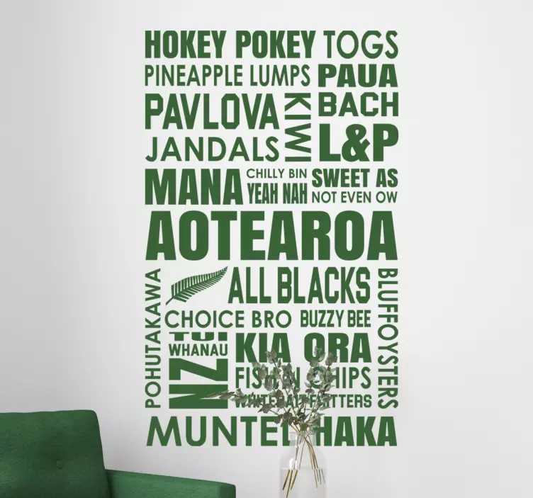 New Zealand Words wall sticker - TenStickers