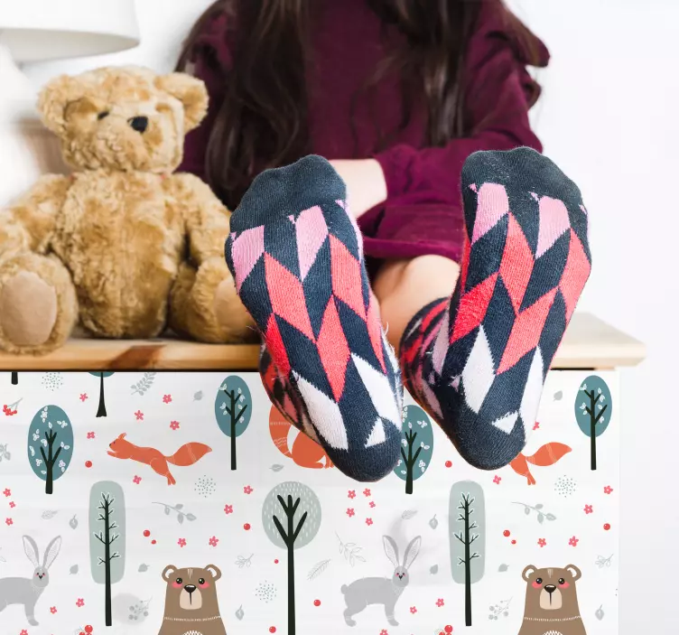 nordic animal friends furniture sticker - TenStickers