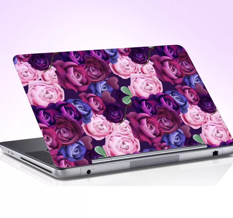 Notebook violet flowers laptop sticker - TenStickers