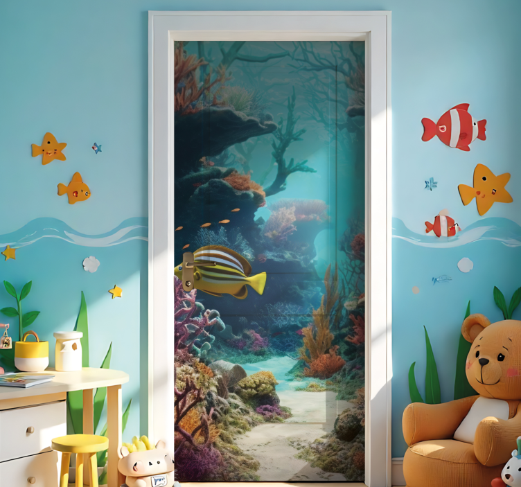 Ocean door sticker for kids room - TenStickers