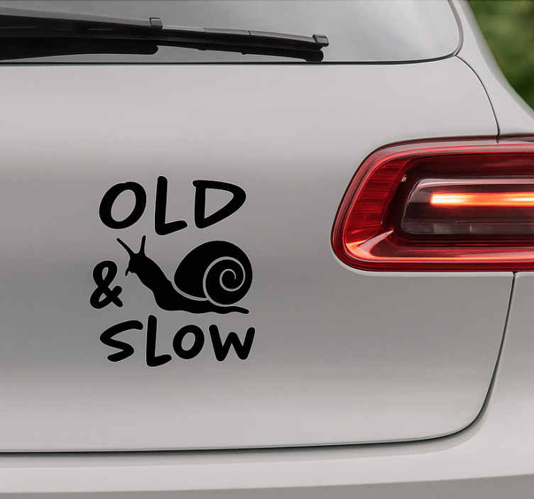 Old and slow snail car sticker - TenStickers