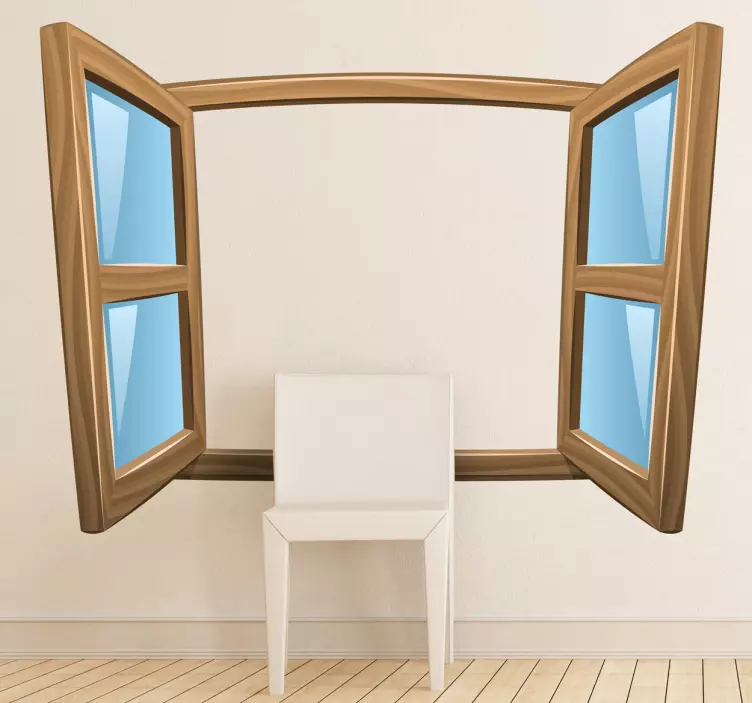 Open Window Cartoon Sticker - TenStickers