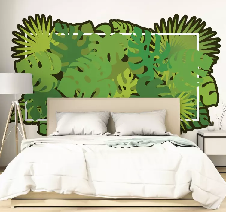 Opulent Foliage Composition headboard wall sticker - TenStickers