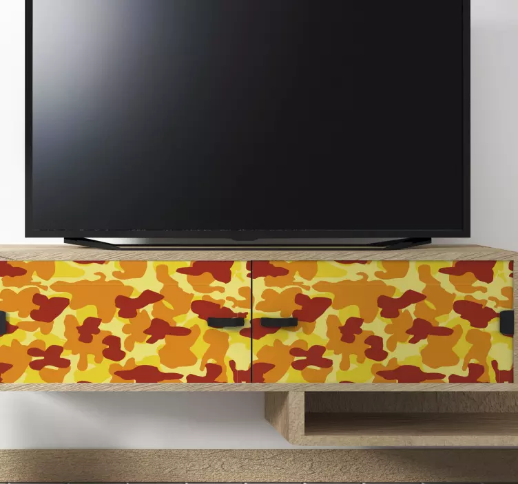 Orange camouflage vinyl print sticker - TenStickers