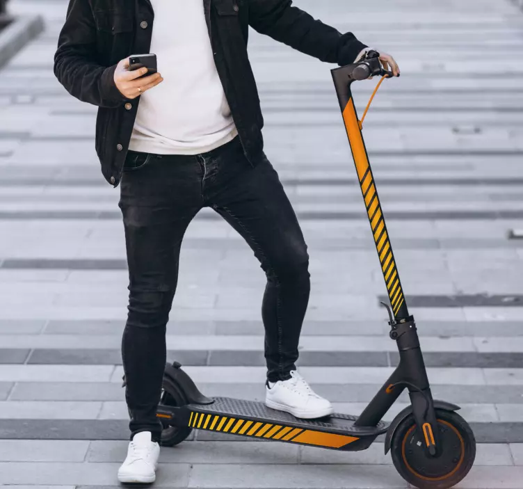  Orange strips scooter sticker - TenStickers