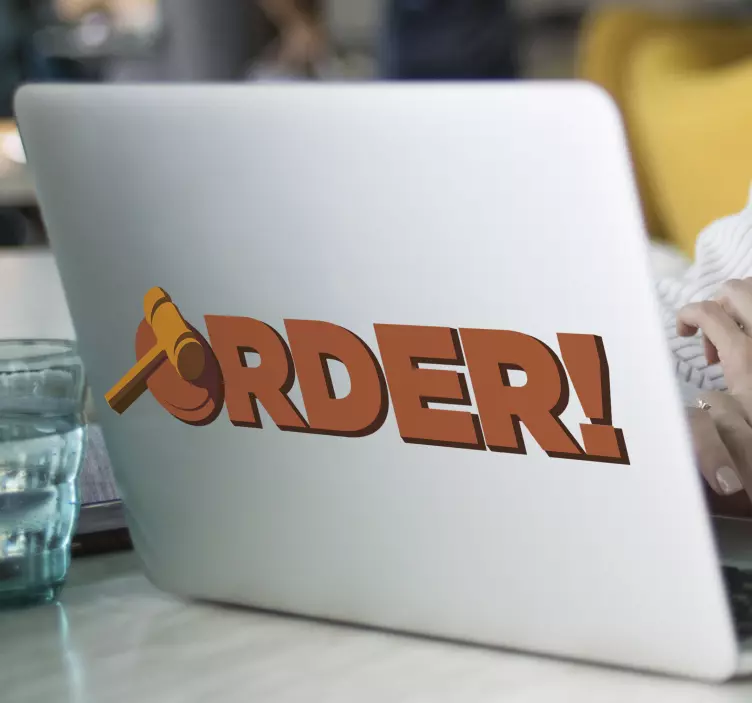 Order! Laptop sticker, personalise your device - TenStickers