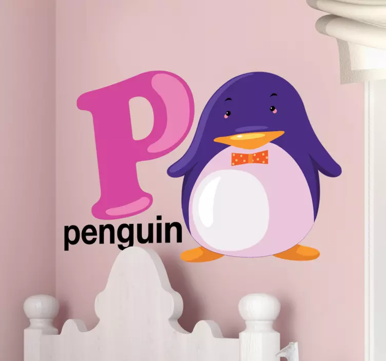 P for Penguin Kids Sticker - TenStickers