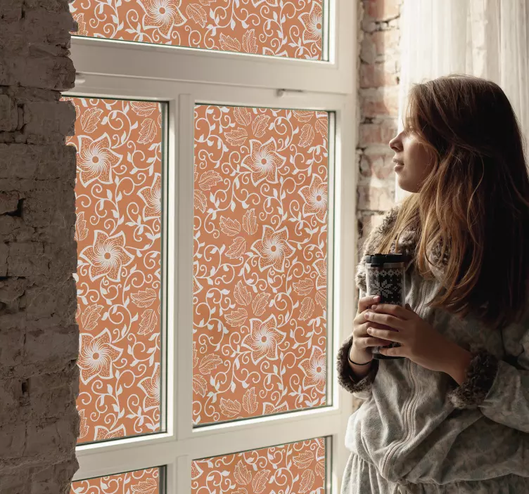 Paisley flowers window sticker - TenStickers