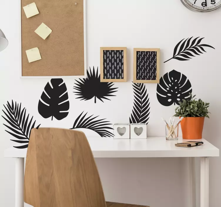 Palm leaves set plant wall sticker - TenStickers